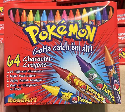 1-Pokemon 64x Character Crayons Charizard Rose Art 1999 Brand New Sealed Rare • $34.99