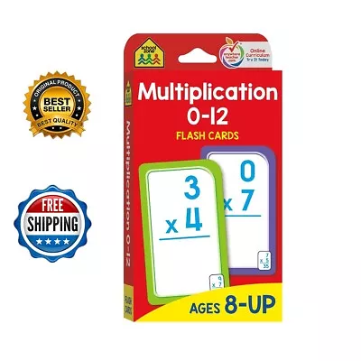 School Zone Multiplication Flash Cards 0-12 Ages 8+ 3rd & 4th Grade Elementary • $5.95