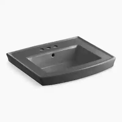 Kohler  K-2358-4-58  Archer  24  Pedestal 3-Hole Bathroom Sink Thunder Grey • $189