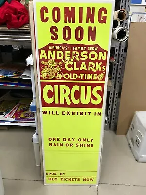 $9.77 • Buy Vintage Anderson & Clark Old Time Circus Poster 14 X42  Open Dated