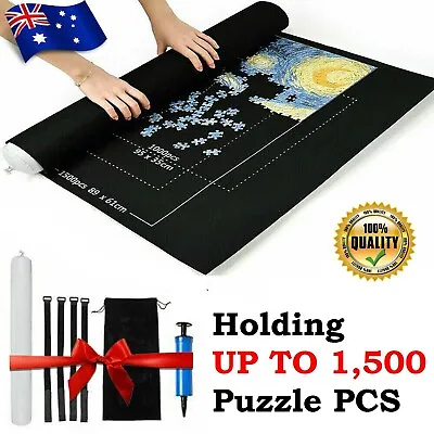 Jigsaw Puzzle Roll Felt Mat Puzzle Storage Saver Pad Toys With Inflator Tool Kit • $16.99