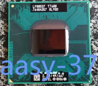 Intel Core 2 Duo T7600 2.33 GHz Dual-Core Processor SL9SD Socket M Mobile CPU • £27.60