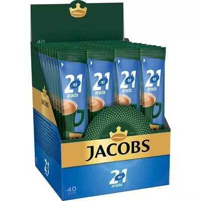 JACOBS 2in1 SUGAR FREE INSTANT COFFEE STICKS 40 SACHETS!!! FRESH STOCK • £12.99