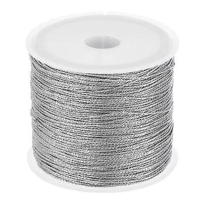 55m/60yards Metallic Cord 1Roll 0.4mm Dia Ornament String Thread Silver • $6.31