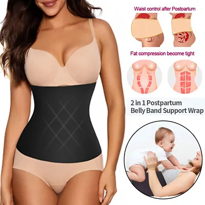 2 In 1 Waist Trainer Women Postpartum Belly Band Maternity Recovery Belt Shaper • £12.99
