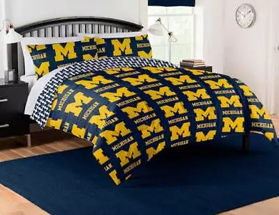 Michigan Wolverines NCAA Rotary Queen Bed In A Bag Set • $153.95