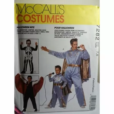McCalls Sewing Pattern 7282 Musketeer Vampire Skeleton Elvis Costumes UNCUT! • $9.99