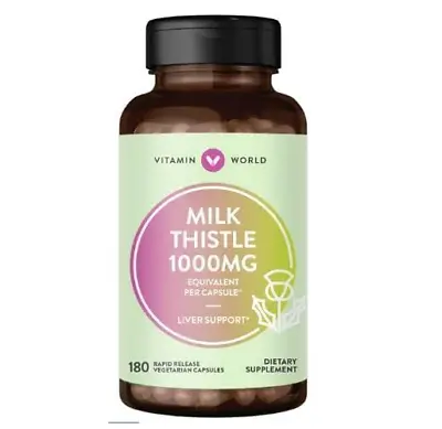 Vitamin World Milk Thistle 1000mg 180 Rapid Release Veg Caps - 5/2025 • $25.99