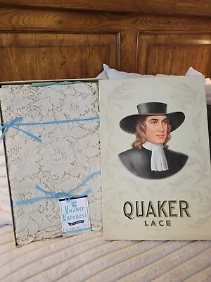 QUAKER LACE Vintage Cloth Tablecloth 72×90  Baroness Egyptian #5466 • $19