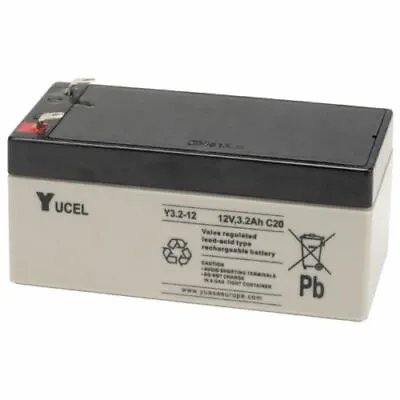 Yuasa Yucel Y3.2-12 Valve Regulated Sealed Lead Acid SLA Battery 12V 3.2Ah • £16.99