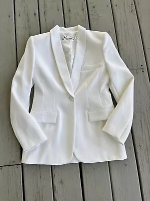 Zara Women Size Small Ivory/White Blazer Jacket Shoulder Pad • $30.59