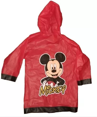 Disney Red Mickey Mouse Raincoat Vinyl Size Medium Kids • $9.99