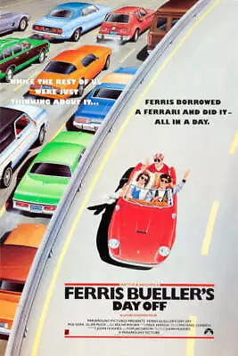 1986 FERRIS BUELLER'S DAY OFF VINTAGE COMEDY MOVIE POSTER PRINT 36x24 9MIL PAPER • $39.95