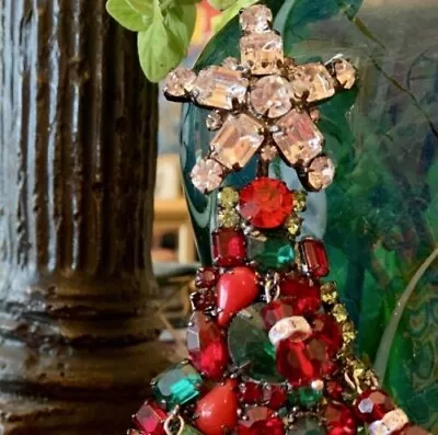 STUNNING! Moans Couture Vintage Christmas Tree Brooch Protege Of LAWRENCE VRBA • $325