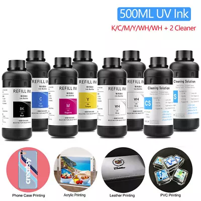 8x500ml LED UV Ink For Epson 1390 1400 1410 R280/290/330 L805 L1800 XP600 TX800 • $360