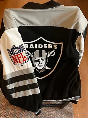 Vintage NFL Oakland Raiders Genuine Jeff Hamilton Leather Jacket. Mens XL • $467.56