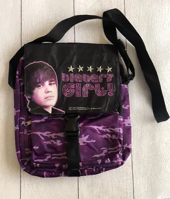 £21.63 • Buy Justin Bieber Collectible Bag Purple Camo Crossbody Bag 11x13” NWOT Issued:2011