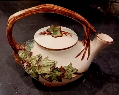 McCoy Teapot Ivy Pattern W/ Leaves Vine & Branch Design Handle Art Pottery 5 Cup • $19.97