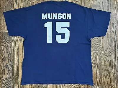 Vintage 90s Thurman Munson Russel Athletic New York Yankees Jersey Shirt XL • $28