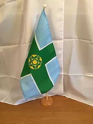 £11.99 • Buy Derbyshire Floor Standing Flag & Wooden Base