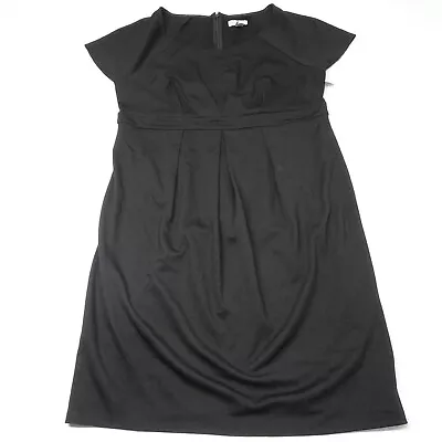 Liz Lange Size L Maternity Black Ponte Dress Empire Waist Short Sleeve Dress NEW • $25