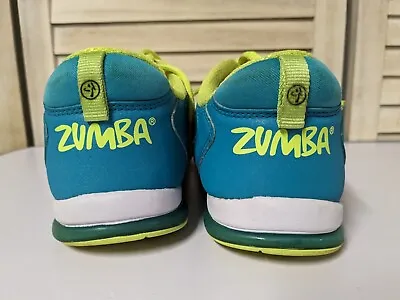 WOMENS Zumba Impact Pulse Women Workout Fitness Green Shoes Sneakers Size 9 • £25.07