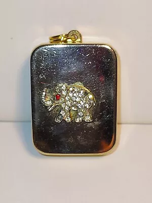 Vintage~**BREITLER SWISS MINIATURE MUSIC BOX CHARM**~Rhinestone Elephant~PLAYS • $49.99