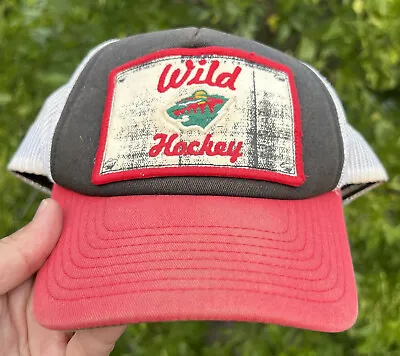 Minnesota Wild Snapback Hat Embroidered Patch Foam Mesh Trucker Cap Reebok NHL • $8.07