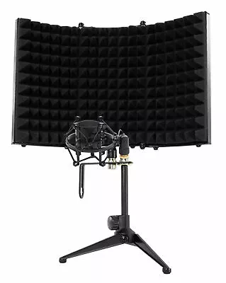 Rockville RMF1 Microphone Isolation Shield W/ Sound Dampening Foam+Shockmount • $54.95