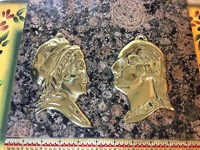 Vtg Virginia Metal Crafters George And Martha Washington Brass Silhouettes 6-46 • $31.20