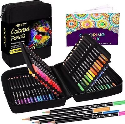 Colouring Pencils Art Set - 76 Coloured Pencils For Adults Artist Pencil Art Set • £18.98