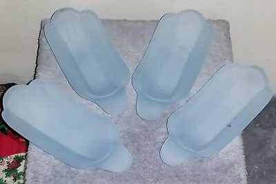 Vintage Indiana Glass Frosted Blue Banana Split Dishes Set Of 4 • $19.99