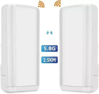 5.8G Wireless WiFi Bridge 450Mbps Point-to-Point Outdoor CPE 2.5KM Waterproof • $66.11