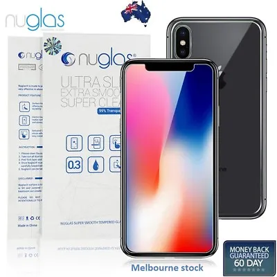 $7.16 • Buy Nuglas Tempered Glass Screen Protector Guard Front And Back For Apple IPhone X