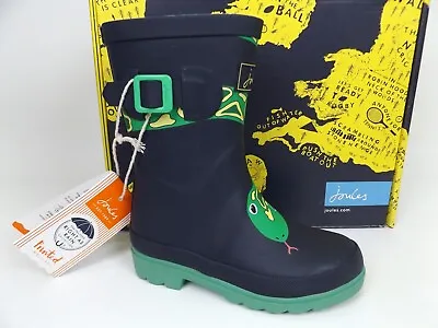Joules Girls Jnr Welly Print Navy Wellington Boots Toddler SZ 10.0 M NEW 18394 • $18.45