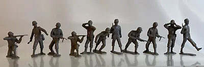 Vintage 1960s Marx Army Men Gray Plastic Military Figure Lot Of 11x MPC • $32.94
