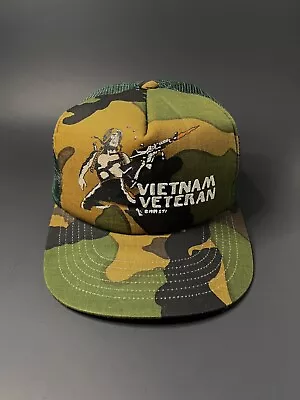 Vietnam Veteran War Vintage 80’s Trucker Snapback Cap Hat • $32.92