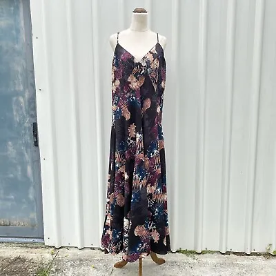 City Chic Maxi Dress Floral Plus Size XS Multicolour Sleeveless Lined Party • $29.95