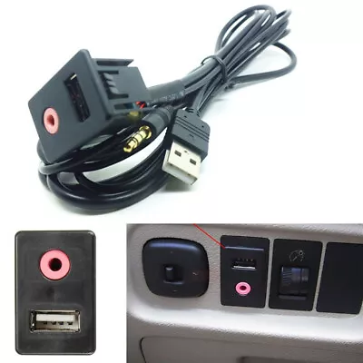 Car AUX USB Port Socket 3.5mm Plug Adapter USB Charger Audio Earphone Input Set! • $19.79