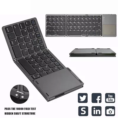 Mini Foldable Wireless Bluetooth Keyboard With Touchpad For PC Smartphone Table • $30.31