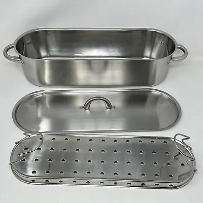Stainless Steel Fish Poacher Steamer With Tray Fagor Brand New 18 X6.25 X4  • $39.99