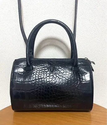 Versace Hand Bag Shoulder Bag Croco Leather Vintage Rare Item Ladies Italy • $255.75