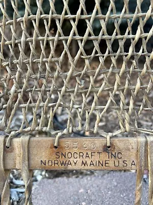 Vintage SNOCRAFT Wooden SNOWSHOES 10  X 56  Norway Maine - 10th Mtn Division • $125