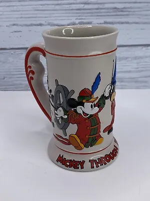 Vintage Walt Disney MICKEY THROUGH THE YEARS 6.5 Inches Mug Beer Stein Ceramarte • $9.49