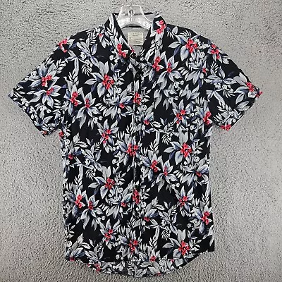 7 Diamonds Shirt Mens S Blue Short Sleeve Button Up Floral All Over Print • $19.99