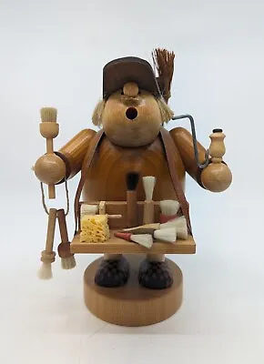 Erzgebirgische Volkskunst KWO Wooden Brush Salesman Decorative Incense Burner • $49