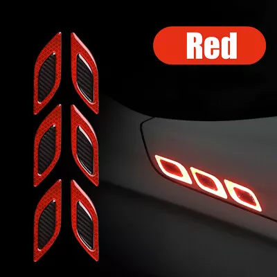 6x 3D Reflective Red Stickers Car Body Door Bumper Safety Decal Auto Accessories • $6.22