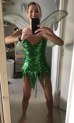 £100 • Buy Amazing Cute Sexy Green Sequin Tinkerbell Costume - Unique Limited Edition