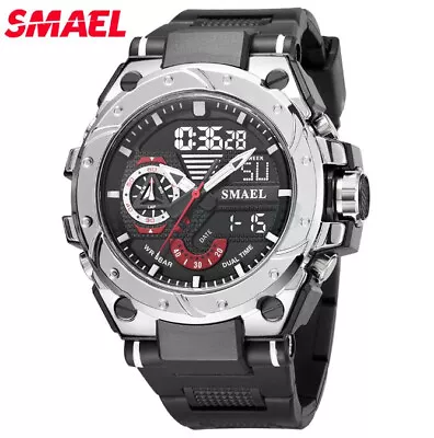 SMAEL Men's Military Wrist Watch Sport Quartz Analog Digital Shock Waterproof AU • $37.19