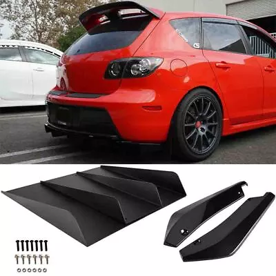 For Mazda Speed 3 07-19 Rear Bumper Diffuser 4-Fin Spoiler Lip + Rear Spats US • $46.95